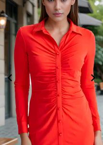 beautiful 😍 Chic Red Shirt Dress