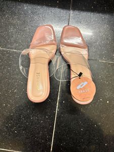 Clear Strap Heel Mules