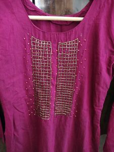 Knee Length Kurta For Women, Pink