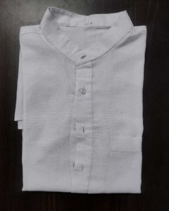 Men&#39;s Ethnic White Kurta mandarin collar
