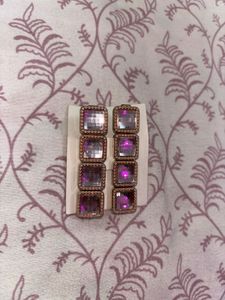 Sparkling Square Stone Earrings