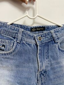 BEING HUMAN LIGHT BLUE WIDE LEG DENIM  JEANS