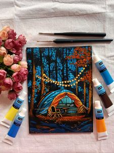 Forest Camping Acrylic Painting