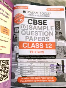 Class 12 Oswaal Physics Sample Paper