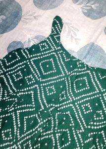 Green Bandhani Print Top
