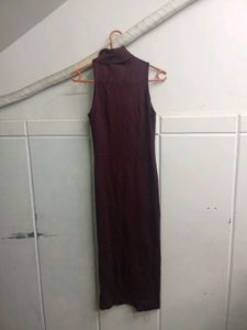 ZARA Burgundy Bodycon Midi Dress