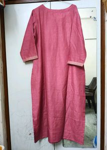 Dusty Rose Pink Indo Era Kurta Set With Dupatta