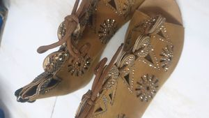 Laser Work Wedge Heel Shoe Sandal