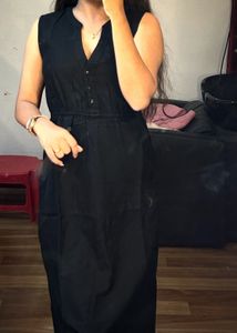 Cotton Black Best Dress