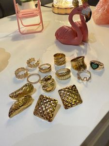 Set Of 10 Rings And 3 Pair Earrings