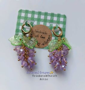 Crystal Grapes Earrings🍇✨️