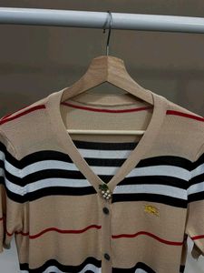 Plaid knit top