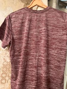 Maroon Patterned Workout T-Shirt,Bust-36Strechable