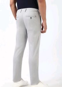 peter england Grey Cotton Blend casual Trouser