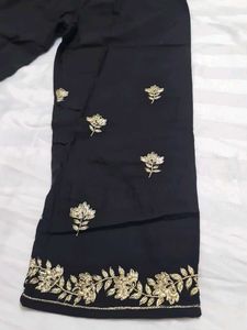 Elegant Black Embroidered Kurta Set