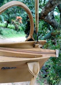 Tan Leather Top Handle Bag