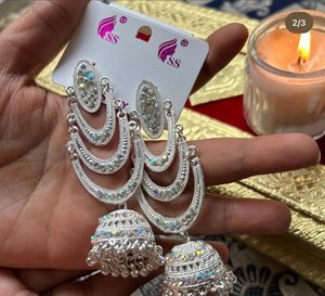 Silver Jhumka Earrings