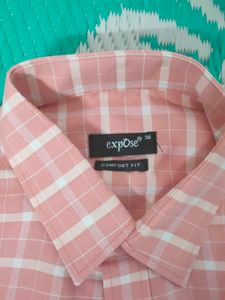 Expose Peach Checkered Shirt