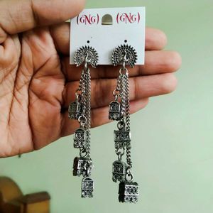 Pack Of 2 Oxidised Jhumka