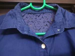 Blue Girls Shirt Half Sleeves