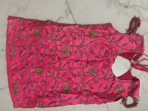 Pink Embroidered sharara suit