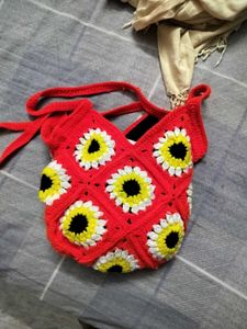 Medium Size Crochet Handmade Bag