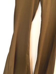 Olive Green Ribbed Flare Leggings