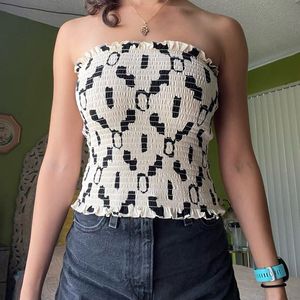 H&M Ruffled Scrunched Tube Top