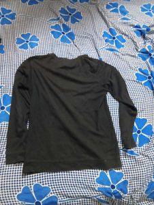 Black Graphic Print Crewneck Sweatshirt Size -S