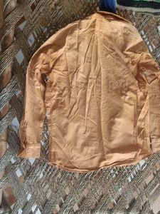 Peach Red Long Sleeve Button Down Shirt