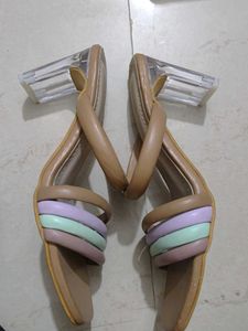 Pastel Rainbow Heeled Sandals