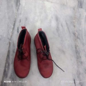 branded 100% Geniune leather Red Ankle Boots