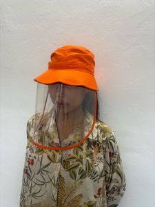 Orange Bucket Hat with Shield