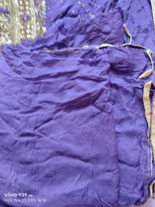 Purple  Embroidered Dress Material