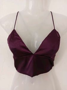 SILK TIE-BACK CROP TOP