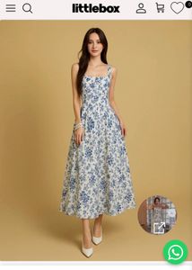 Square Neck Floral Corset Midi Dress