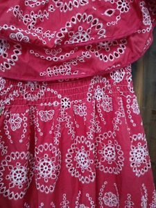 Red Floral Off-Shoulder Dress