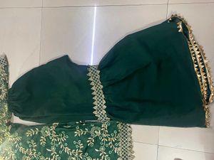 Elegant Emerald Green Sharara