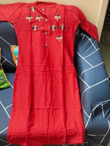 Red Silk Kurti