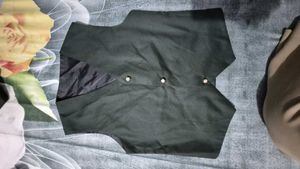 Olive Green Top with Mesh Detail