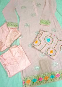 Peach Embroidered Salwar Suit