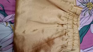 golden soft satin pants