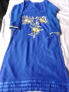 Blue Embroidered Kurta