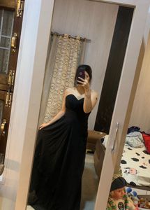 Elegant Black Strapless Gown🦋❤️🎀