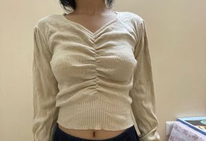 Beige Sweater Top
