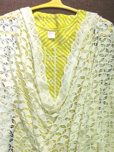 Cream Lace Dupatta
