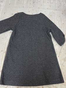 Gray Button Detail Mini Dress