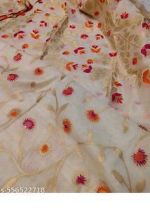 Elegant soft Jamdani Floral Saree