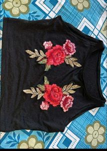 Black Floral Top