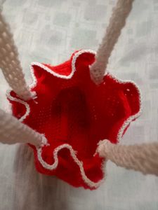 Red Crochet Tote Bag